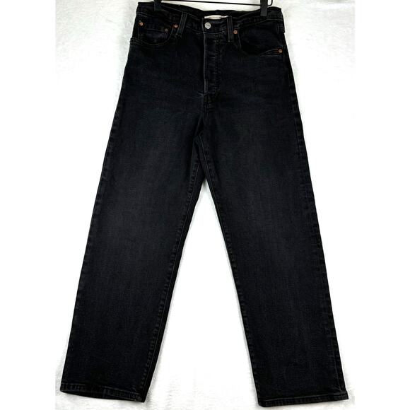 Levi's Ribcage Straight Ankle Jeans Women's Size 30 in Black Sprout - Picture 5 of 16